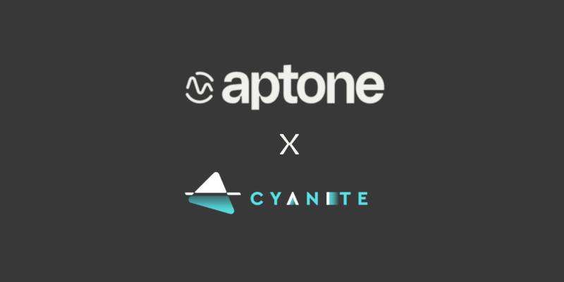 Logos of aptone and Cyanite
