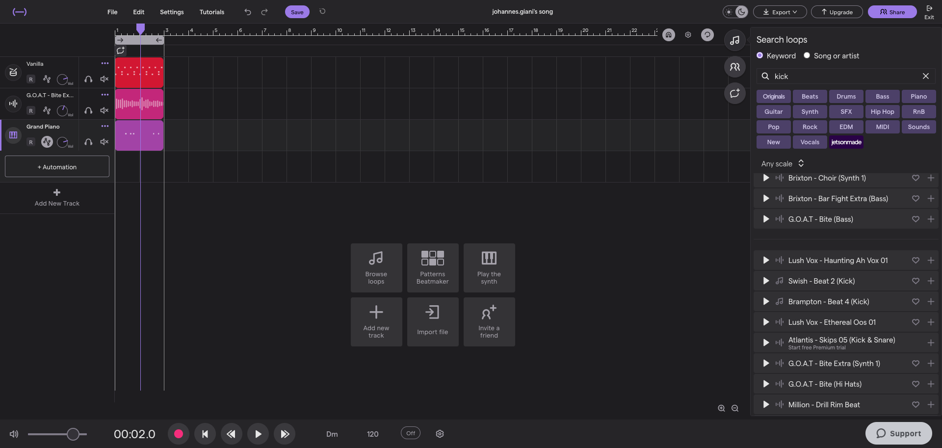 Screenshot of Soundtrap