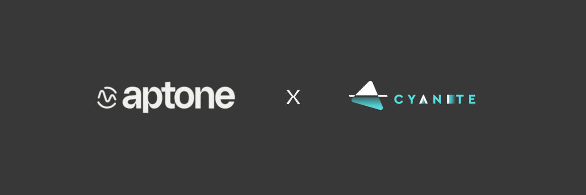 Logos of aptone and Cyanite